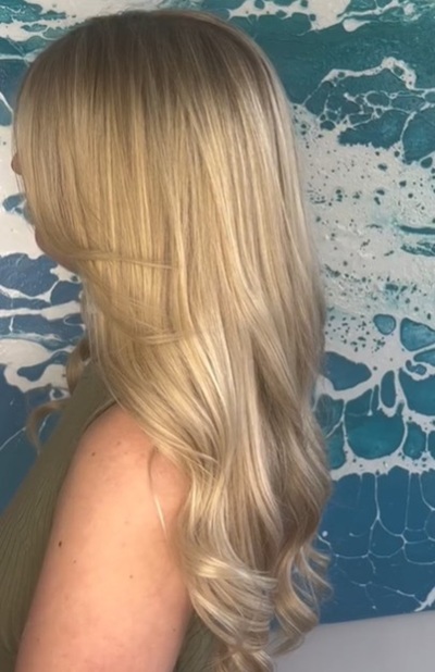 white blonde at dana quinlan hairdressers poole
